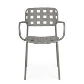 Set 4 scaune gradina otel gri Clover 52x54x80 cm