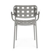 Set 4 scaune gradina otel gri Clover 52x54x80 cm