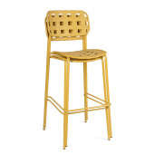 Set 4 scaune bar otel ocru Clover 52x45x109 cm