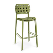 Set 4 scaune bar otel verde Clover 52x45x109 cm