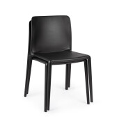 Set 4 scaune polipropilena negru Chloris 50.5x42x82 cm