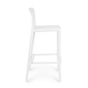 Set 4 scaune bar polipropilena alba Chloris 48x44x102 cm