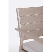 Set mobilier gradina otel textil taupe Sarita 98x48x39 cm, 60.5x65.5x76 cm, 118x65.5x76 cm