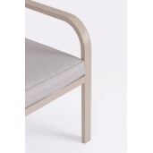 Set mobilier gradina otel textil taupe Sarita 98x48x39 cm, 60.5x65.5x76 cm, 118x65.5x76 cm