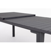 Masa extensibila gradina, terasa otel gri charcoal Sarita 240/180x89.5x77.5/73.5h
