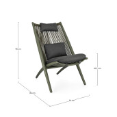 Set 2 fotolii verde gri antracit Aloha 66x84x98 cm