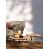 Set 2 masute otel verde lemn natur Ivissa 60x35 cm, 80x30 cm