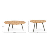 Set 2 masute otel verde lemn natur Ivissa 60x35 cm, 80x30 cm