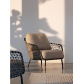 Fotoliu otel gri antracit textil bej Ivissa 74x85x82 cm
