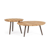 Set 2 masute otel lemn maro Talaia 50x35 cm, 70x30 cm