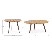 Set 2 masute otel lemn maro Talaia 50x35 cm, 70x30 cm