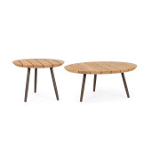 Set 2 masute otel lemn maro Talaia 50x35 cm, 70x30 cm