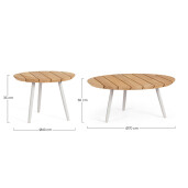 Set 2 masute otel alb frosty lemn maro Talaia 50x35 cm, 70x30 cm