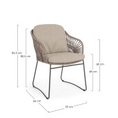 Set 2 scaune multicolor Carles 59x66x83.5 cm