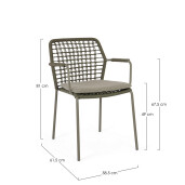 Set 4 scaune verzi Canar 58.5x61.5x81 cm