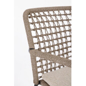 Set 4 scaune otel gri antracit textil taupe Canar 58.5x61.5x81 cm