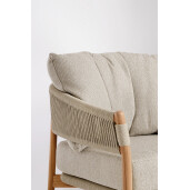 Fotoliu lemn natur textil taupe Garita 79.5x87x87 cm