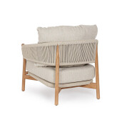 Fotoliu lemn natur textil taupe Garita 79.5x87x87 cm