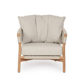 Fotoliu lemn natur textil taupe Garita 79.5x87x87 cm