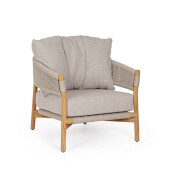 Fotoliu lemn natur textil taupe Garita 79.5x87x87 cm