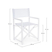 Set 2 scaune gradina alb Taylor 48x56x86 cm
