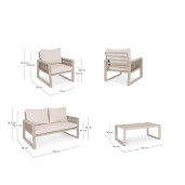 Set mobilier gradina Peyote 130x78x76.5 cm, 71x78x76.5 cm, 110x60x40 cm
