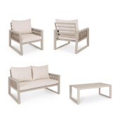 Set mobilier gradina Peyote 130x78x76.5 cm, 71x78x76.5 cm, 110x60x40 cm