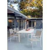 Set 6 scaune gradina alb taupe Hilde 57x60x88 cm