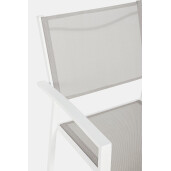 Set 6 scaune gradina alb taupe Hilde 57x60x88 cm