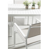 Set 6 scaune gradina alb taupe Hilde 57x60x88 cm