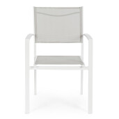 Set 6 scaune gradina alb taupe Hilde 57x60x88 cm