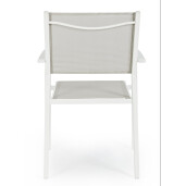 Set 6 scaune gradina alb taupe Hilde 57x60x88 cm