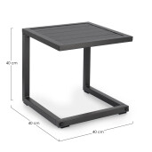 Masuta aluminiu gri antracit Hilde 40x40x40 cm