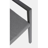 Set 4 scaune aluminiu textil gri antracit Helina 55x56.5x86.5 cm