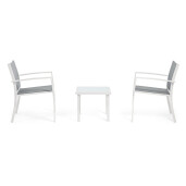 Set mobilier gradina alb gri Auri 58x58x75 cm, 45x45x38 cm