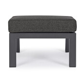 Taburet aluminiu textil gri antracit Helina 60x59x43 cm