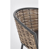 Set 4 scaune gri antracit maro Maribela 63x63x79.5 cm