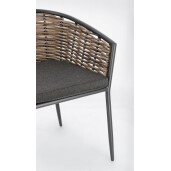 Set 4 scaune gri antracit maro Maribela 63x63x79.5 cm