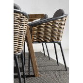 Set 4 scaune gri antracit maro Maribela 63x63x79.5 cm