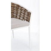 Set 4 scaune alb bej maro Maribela 63x63x79.5 cm