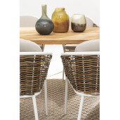 Set 4 scaune alb bej maro Maribela 63x63x79.5 cm