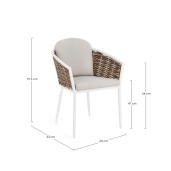 Set 4 scaune alb bej maro Maribela 63x63x79.5 cm