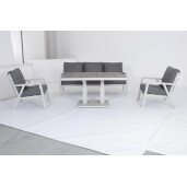 Set mobilier gradina canapea 2 fotolii gri Truman 190x86x88 cm