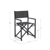 Set 2 scaune gradina gri antracit Taylor 48x56x86 cm