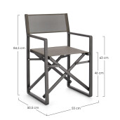 Set 2 scaune gradina gri antracit Konnor 55x50.5x84.5 cm