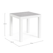 Masuta aluminiu alb ceramica gri  Kledi 50x50x46 cm