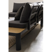 Set mobilier gradina textil gri lemn maro Narelle 268x80.5x85 cm