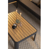 Set mobilier gradina textil gri lemn maro Narelle 268x80.5x85 cm