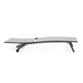 Set 4 sezlonguri taupe gri antracit Cleopas 61x192x96 cm