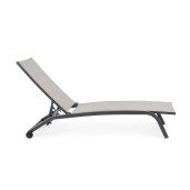 Set 4 sezlonguri taupe gri antracit Cleopas 61x192x96 cm